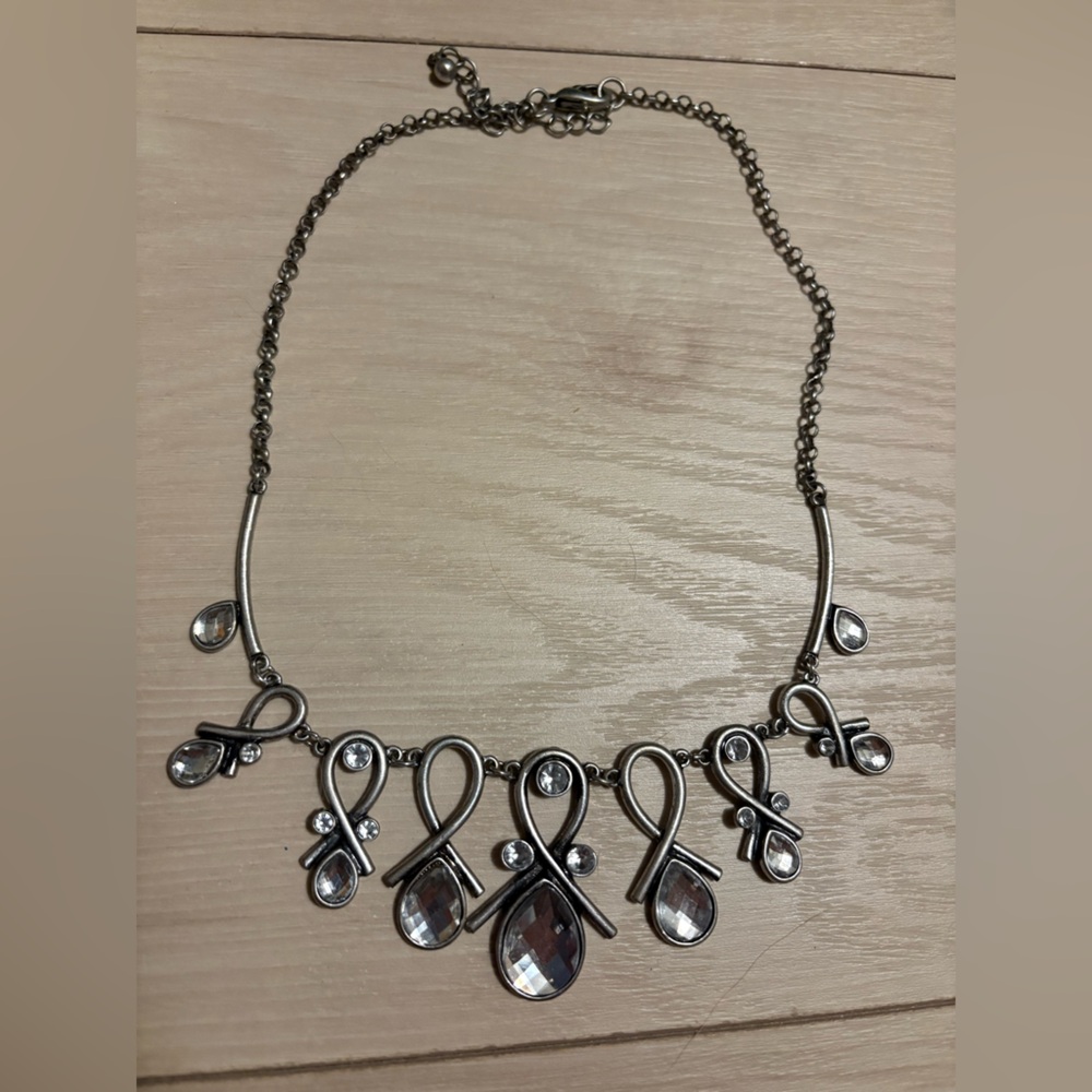 Vintage Silver Rhinestoned Necklace